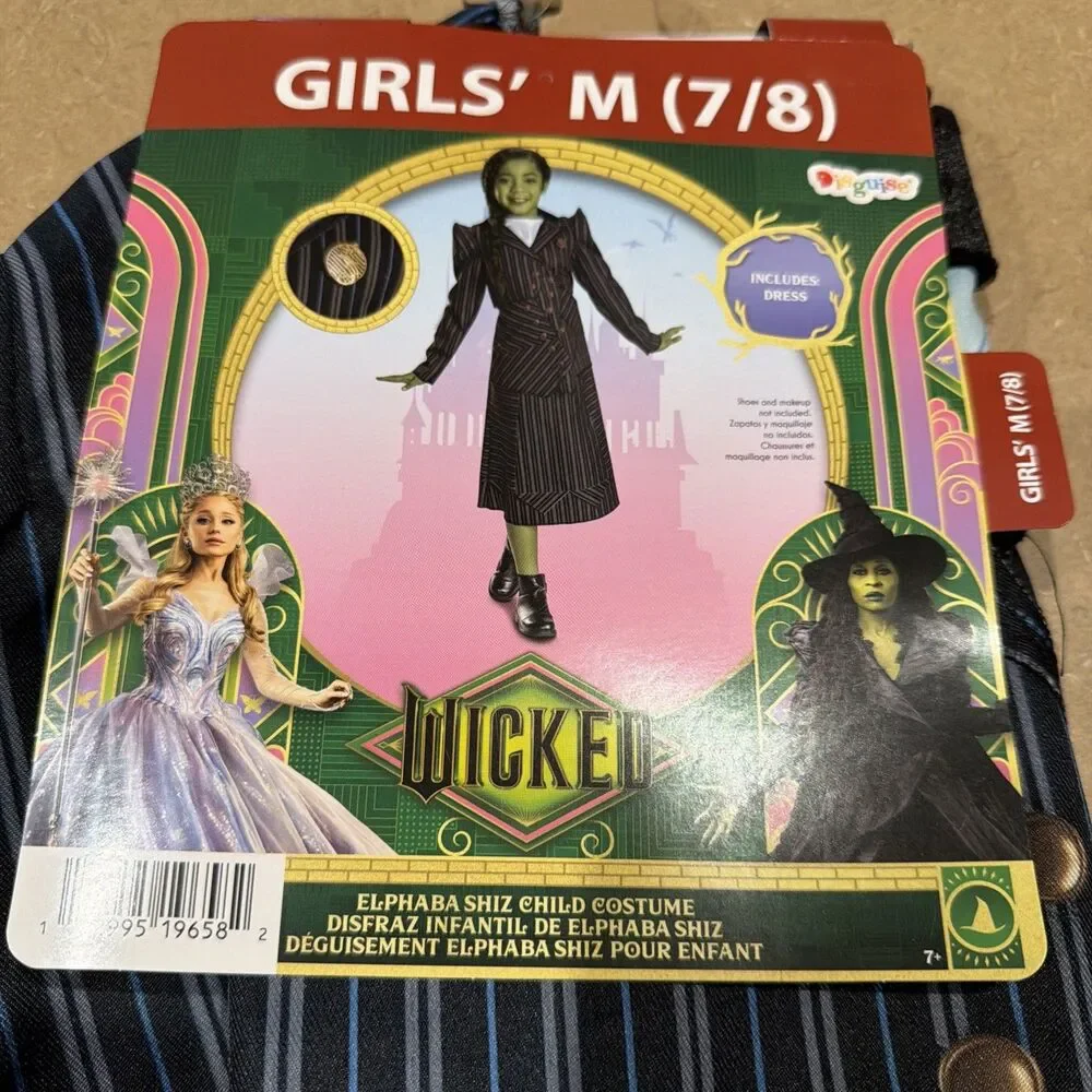 Wicked Elphaba Shiz University Costume Dress Kids Size Medium 7-8 Halloween Girl